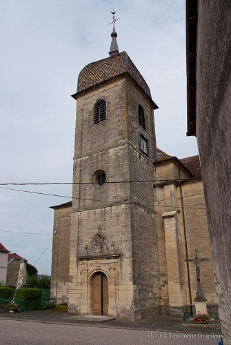 Clocher de l'église de Montigny-lès-Cherlieu, photo J.M. Coupriaux