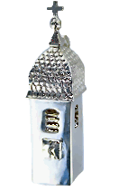 Pendentif clocher comtois en argent